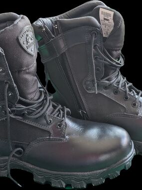 Men's Rocky Tactical Black Boots with Side Zipper NWOT